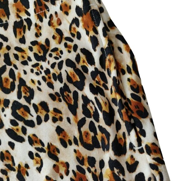Chico's Leopard Print Tunic Top Sz Petite Large Short Sleeve Square Neck Pockets - Picture 4 of 8